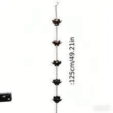 Courtyard Decoration Downslip Chain Lotus Flower Rain Chain Rain Deflector Eaves Decoration Flower Rain Chain String - Black - View 3