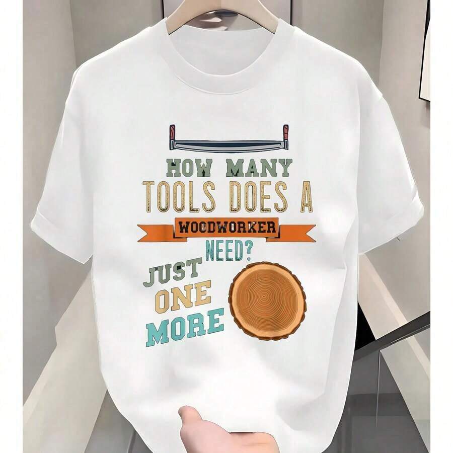 Carpentry: How Many Woodworking Tools? - 200g 100% Cotton T-Shirt - 220g 100% Cotton T-Shirt - Gift - Women's Blouses - 白色 - 查看 1