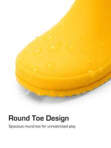 Kids Rain Boots Boys Girls Lightweight Boots Waterproof Easy-On Outdoor Playing Rain Boot Unisex-Child - Yellow - View 9