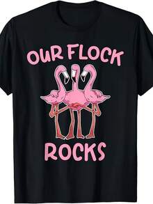 Nuestra camiseta a juego de Flock Rocks Flamingo para vacaciones en familia [Diseño Genial] Estilo urbano de moda, camiseta de mujer, cómoda, de algodón, cuello redondo, pantalones cortos, diseño y mangas del mismo género, camisetas de hombre, moda urbana, ropa casual de verano, estampado de flamencos genial, camiseta con estampado gráfico, algodón ligero, estampado duradero, top casual estampado, camisetas a juego para parejas, conjuntos a juego para parejas, amantes de la moda urbana. - Negro - Ver 6