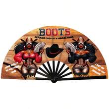 European And American Style Theme Folding Fan, Music Festival RAVE Nightclub Hand Fan, Hot Girl Party Decoration Folding Fan, Personalized Print Large Folding Fan, Outdoor Rave Support Fan, Photo Prop Versatile Portable Folding Fan, Hot Girl Theme Hand Fan, Leopard / Denim Effect Nightclub Rave Fan, Summer Cooling Portable Fan - A - View 20