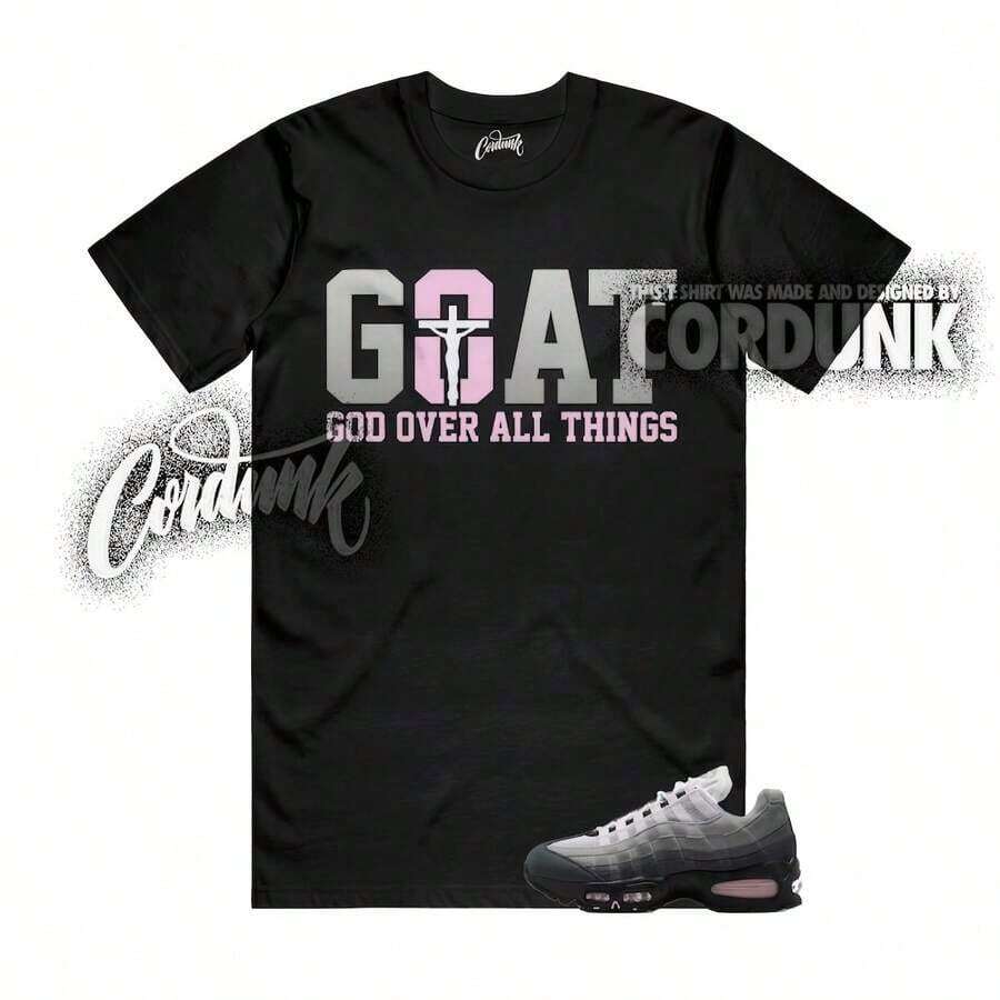 95 Rosa Foam OG Big Bubble White Black Silver Match GOAT T-Shirt - Hitam - View 1