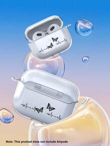Họa tiết bướm đen với đường kẻ nhịp tim, chất liệu trong suốt, dùng cho ốp , tương thích với thế hệ thứ 4/3/2/1. - Trong sáng - Xem 2