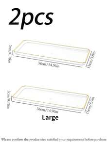 1pc Bathroom Tray, Elegant Transparent Gold-Rimmed Storage Tray, Organizer Plate For Towels, Perfume, Rinse Cup And Other Toiletries, Multi-Functional Makeup Organizer Tray, Suitable For Bathroom, Living Room Tabletop - Multicolor - View 12