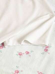 Camiseta de manga corta para mujer con estampado de eslogan, cuello redondo, estilo casual y versátil, para el tiempo libre. - Blanco 8 - Ver 4