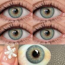 FRESH LADY 1 Pair Blue For Eyes, Colorful Lenses, Suitable For Daily Use, Work, Holidays, Parties And Cosplay Makeup, Yearly Use, 14.5mm - Blue - View 3