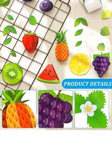 12pcs Fruit Pennant Garland, 3D Fruit Decor Wreath For Summer, Hanging Backdrop Decor Suitable For Birthday Party, Tabletop Decor, Party Supplies, Hawaiian Party, Home Decor, Graduation, Mother's Day, Bachelorette Party - A - View 3