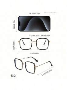 1 Piece Simple Square Frame Fashion Glasses - Full Frame PC Material, Metal Hinge, Decorative Transparent Lenses, Fashionable -Worthy Women's Glasses - 酒紅色 - 查看 6