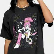 Large Anime And Manga T-Shirt, Anime Sweatshirt, Anime Lover T-Shirt, Special Unisex Vintage T-Shirt, Anime Graphic Tees,  Anime T-Shirt. Y2K T-Shirt - 黑色 - 查看 6