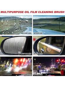 Multifunctional Car Oil Film Cleaning Brush Portable Windshield Rearview Mirror Glass Degreaser Remove Water Marks Dirt Fog Stain Auto Detailing Accessory - A - View 10