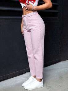 PETITE Pantalones vaqueros versátiles de ajuste entallado con bolsillos para mujer - Rosa - Ver 7
