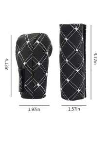 2 piezas Juego de funda para palanca de freno de mano y palanca de cambios con línea roja (Nota: Tamaño), Funda para palanca de cambios y freno de mano, Funda para perilla de transmisión automática/manual, Universal para la mayoría de los vehículos - A - Ver 11