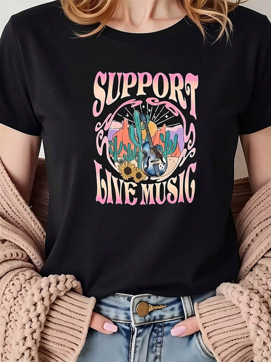 Women T-Shirts - Black - View 1