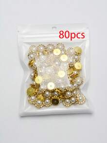 50/80/120/500顆 12mm 水晶珠，時尚水鑽與仿珍珠裝飾珠飾手工珠，適合手工藝製作 - 12mm米色 - 查看 14