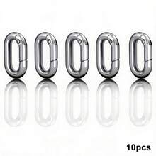 10 piezas Anillo oval de primavera, Clip de resorte redondo de primavera, Hebilla de resorte de gatillo para bolsos, carteras, llaveros - Multicolor - Ver 11