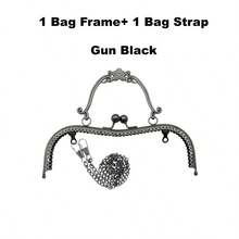 1Set Embossed Purse Frame + 100cm Crossbody Strap, Metal Kiss Lock,DIY Handbag Hardware Kit For Bag Making - Multicolor - View 15