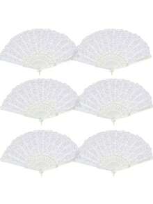 5pcs Lace Retro Folding Fans, Suitable For Gothic Theme Parties, Birthday Parties, Wedding Parties, Stage Props, And Photography Props - One Size Fits All - View 8