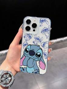 Miniso Disney Stitch Full Coverage Phone Case Compatible With IPhone 17 Pro Max, 17, 16 Pro Max, 15 Pro Max, 16 Pro Max, 14, 13, 12, 11, 14 Pro, 15 Plus, 12 Pro, 16 Plus, XS, 14 Pro Max, 13 Pro And Other Models, Cartoon Graffiti Print - Multicolor - View 1
