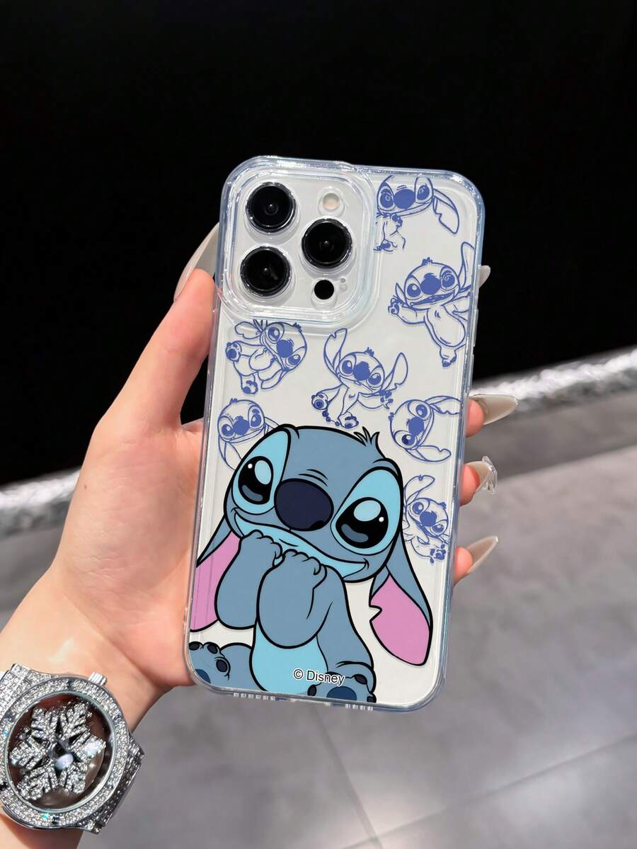 Miniso Disney Stitch Full Coverage Phone Case Compatible With IPhone 17 Pro Max, 17, 16 Pro Max, 15 Pro Max, 16 Pro Max, 14, 13, 12, 11, 14 Pro, 15 Plus, 12 Pro, 16 Plus, XS, 14 Pro Max, 13 Pro And Other Models, Cartoon Graffiti Print - Multicolor - View 1