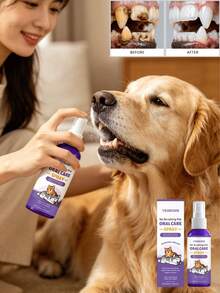 Dog Teeth Spray Gentle Care Oral Cleaning Fresh Breath Daily Care Spray Specially Designed For Dogs, With A Gentle And Delicate Texture, Effectively Caring For Teeth And Gums. Just Spray Once Daily To Easily Remove Oral Residue, Relieve Oral Odor, And Maintain Long-Lasting Fresh Breath. (Product Upgrade, Outer Packaging May Vary Slightly, New And Old Models Randomly Dispatched) - View 1