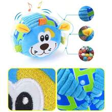 1pc Plush Animal Shaped Squeaky Dog Toy Ball, Soft Interactive Dog Chew Toy With Crinkle Paper, Cute Forest Animal Squeaker Ball Suitable For Small Dogs & Puppies, Durable Boredom Relief Dog Toy - Multicolor - View 5