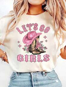 Farmer Girl Shirt With Cowboy Boot Design And Princess Style - 白色 - 查看 6