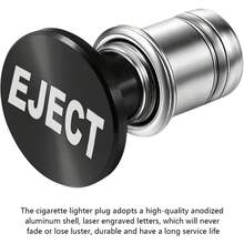 Ejection Button Car Car Plug, 12 Volt Car Car Plug Replacement, Car Interior Decoration, Suitable For Most Models, Car Plug Plug Adopts High-Quality Anodized Aluminum Material, Laser Engraved Characters, Without Battery - Lighter - View 6