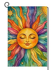 1 pièce Drapeau de jardin d'été Sunshine 12x18 pouces, double face vertical, bienvenue, style ferme, décorations extérieures pour vacances, en toile de jute - A - Voir 7