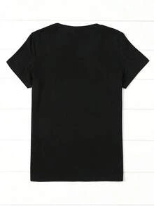 Women's Casual Short-Sleeved T-Shirt, Loose Fit, With Graphic Print Of Bison Soldiers With Crossed Swords And Red Star, Unisex Style, For Military Commemorations, Summer Clothing Suitable For Daily Leisure And Sports. - 黑色 - 查看 2