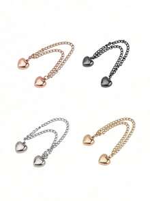 4pcs/1pc Heart-Shaped Hem Clips, Hidden Button Seamless Fit, Prevents Dragging On The Ground. Suitable For Dresses, Pants And Casual Trousers, Waterproof, Easy To Carry. - Multicolor - View 19
