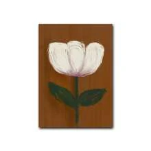 1幅白色花卉墙画，抽象花卉墙画，郁金香海报，植物墙画花卉图案，抽象花卉图案极简植物海报，中性现代卧室装饰，无框 - 花 - 查看 9