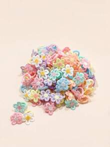 50Pcs Baby Girl Candy Lace Floral Hair Ties, Elastic Mark-Free Breathable, Summer 100-Day Gift Picnic Photography - Multicolor - View 6