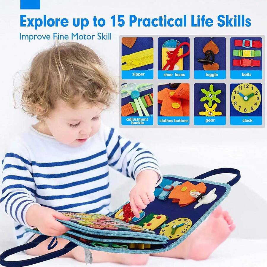 Felt Learning Board - Children's Busy Board, Early Education And Development Toy For Toddlers - Brain Stimulation Learning Board - Multicolor - View 1
