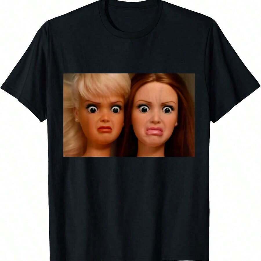 Camiseta Divertida con Cara de Muñeco Asqueroso, Meme Hilarante y Sarcastico, Regalo Original - Negro - Ver 1