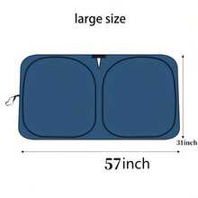 57" X 31" Windshield Sun Shade, Blocks 99% Of Heat To Keep Interior Cool, Universal Fit For Cars & SUVs, Summer Car Sun Shade, Sun Visor & Auto Accessories - Navy Blue - View 10