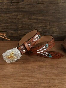 1 chiếc thắt lưng универсальный màu đen, phù hợp với phong cách thường ngày, bohemian, chất liệu da PU, kiểu punk đinh tán, bền chắc, thích hợp với quần jeans, các hoạt động ngoài trời, quà tặng cho Ngày Valentine, Halloween, Giáng sinh, dành cho cả nam và nữ. - Màu nâu  Mocha - Xem 16