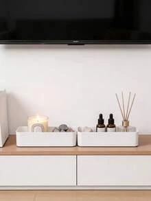 Wall Mounted White Storage Box, Space Saving Organizer For Bedroom Bathroom, Easy Access & Convenient Storage Solution, Multi-Purpose Wall Shelf For Small Items, No Drilling Required, Home Organization Must-Have For Apartments & Small Spaces - White - View 4