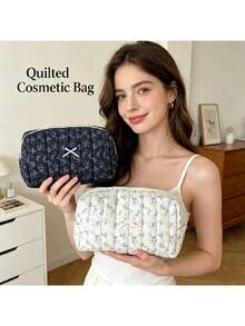 Monedero de mujer Noche oscura Bolsa de maquillaje con estampado floral negro Bolsa de almacenamiento de maquillaje simple para chica Bolsa portátil y fresca para estudiantes Bolsa octagonal universal - Multicolor - Ver 3