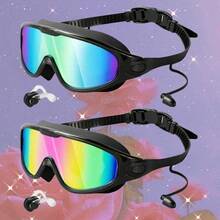 1pc Adult Swimming Goggles - Anti-Fog Full Coverage, 3 Color UV Lenses, Waterproof Ear Plugs And Nose Clip, Suitable For Outdoor Swimming Accessories - Multicolor - View 9