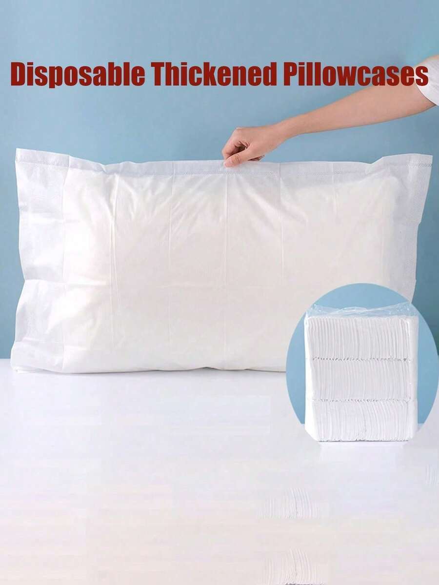 2/5/10/20pcs Disposable Thickened Pillowcases, Hotel Bedroom, Beauty Salon, Non-Woven Fabric, Dirt Proof And Breathable Travel Hotel Hotel Pillowcases, Ideal For Travel, Outdoor Camping And Hotel Use, Bringing You The Most Comfortable Living And Travel Experience(No Pillow Core) - Multicolor - View 1
