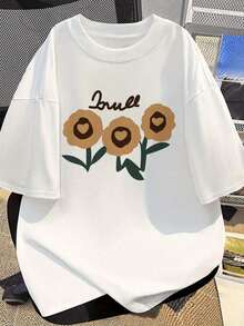 2026 New Short Sleeve T-Shirt 100% Cotton For Men And Women, Couples | Suitable Clothing For Vacation And Travel | Natural Style | Breathable Crew Neck T-Shirt Suitable For Daily Wear And Commuting | Unisex Style | Print Design | Comfortable, Breathable, Urban, Casual And Versatile Clothing For Both Men And Women. - 白色 - 查看 1