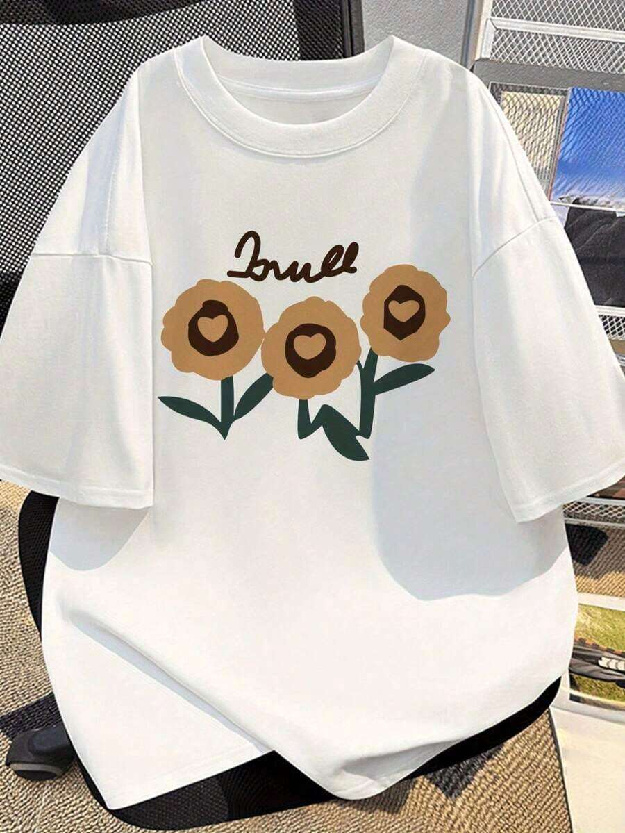 2026 New Short Sleeve T-Shirt 100% Cotton For Men And Women, Couples | Suitable Clothing For Vacation And Travel | Natural Style | Breathable Crew Neck T-Shirt Suitable For Daily Wear And Commuting | Unisex Style | Print Design | Comfortable, Breathable, Urban, Casual And Versatile Clothing For Both Men And Women. - 白色 - 查看 1