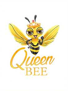 Women's Queen Bee Graphic T-Shirt - Cartoon Crowned Bee Print, Casual Short Sleeve Top, Black And Yellow Summer T-Shirt, Soft And Stretchy Crew Neck, Machine Washable, Bee Clothing, All Season Top, Casual Wear, Medium Elasticity T-Shirt Y2k - 白色 - 查看 2