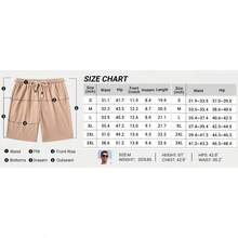Men's Casual Cotton Linen Shorts Elastic Waist Drawstring Shorts Summer Beach Vacation - 米色 - 查看 7