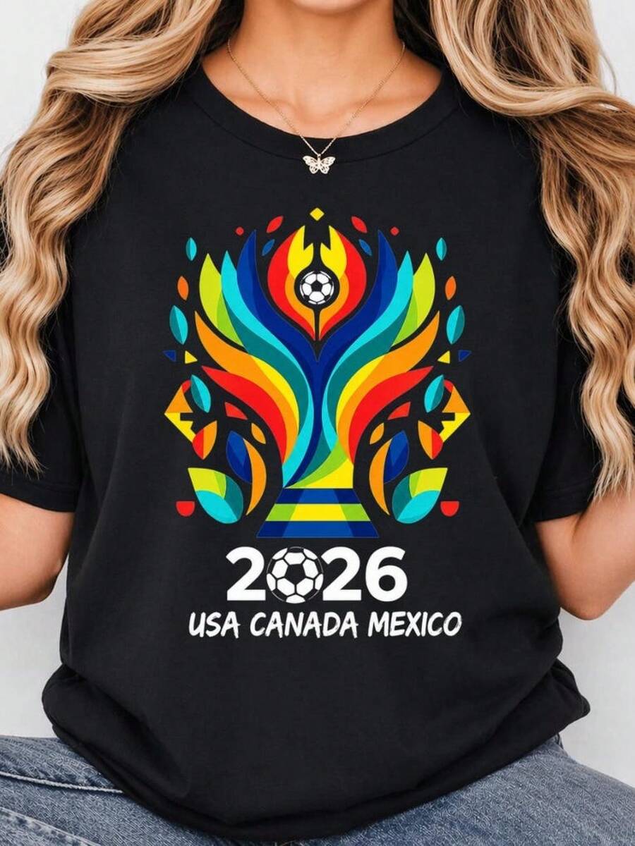 Diseño de Camiseta de Fútbol  Mundial 2026 para Papúa Nueva Guinea, EE. UU., Canadá, México, para Fanáticos del Fútbol (Descarga Digital) - Negro - Ver 1