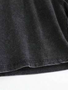 1pc Men's Retro Washed Cotton Shorts, Christian Faith Printed Pure Cotton Pants, Loose Breathable Drawstring Casual Shorts For Summer Shorts For Men Camo Shorts Sweatpants For Men - màu đen - Xem 7