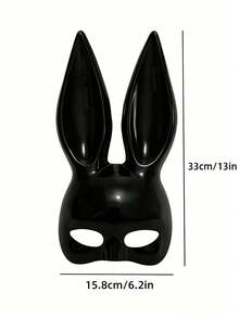 Mặt nạ thỏ bằng nhựa bóng, thiết kế tai dài, thích hợp cho cosplay, tiệc hóa trang và các sự kiện theo chủ đề. - Nhiều màu - Xem 8