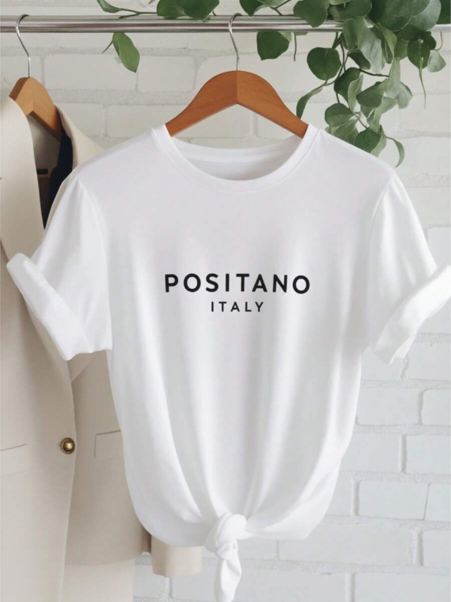Women's White Short-Sleeved Crew Neck T-Shirt, A Casual Summer T-Shirt That Is Soft And Breathable, Perfect For Home, Casual Wear And - A Great Gift For Mother's Day And Casual Wear, Stylish Clothing With A Cute Cashier Vibe - 白色 - 查看 1