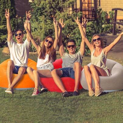 1 sillón inflable grande y perezoso, sofá puf de PVC, adecuado para uso en interiores y exteriores