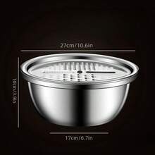 3pcs Stainless Steel Kitchen Utensil Set, Including Durable Grater, Rice Strainer And Pasta Bowl, Essential Cooking Tools - Draining Kit - View 8